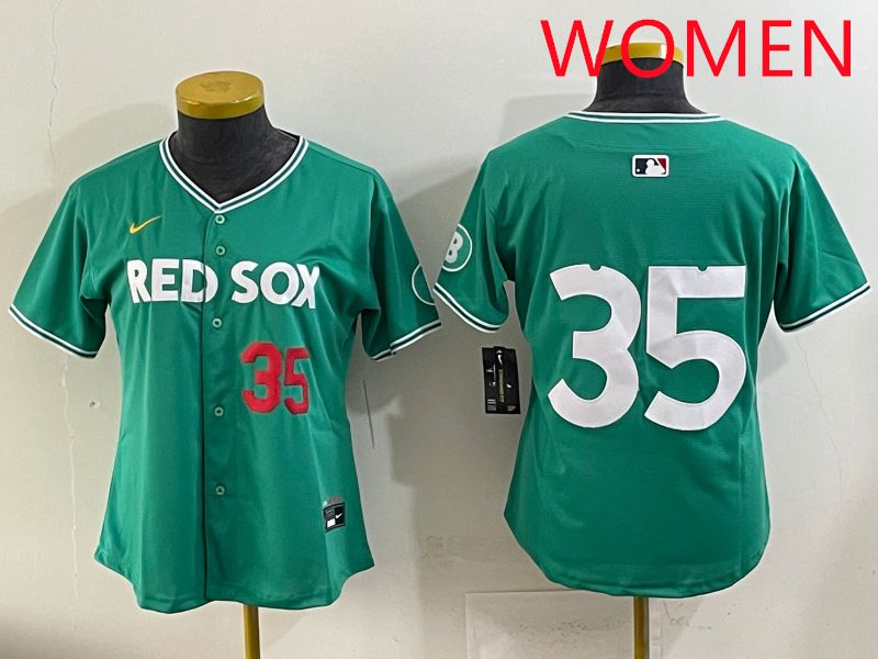 Women 2025 Boston Red Sox 35 No Name Dark Green Joint Name Nike MLB Jersey style 2